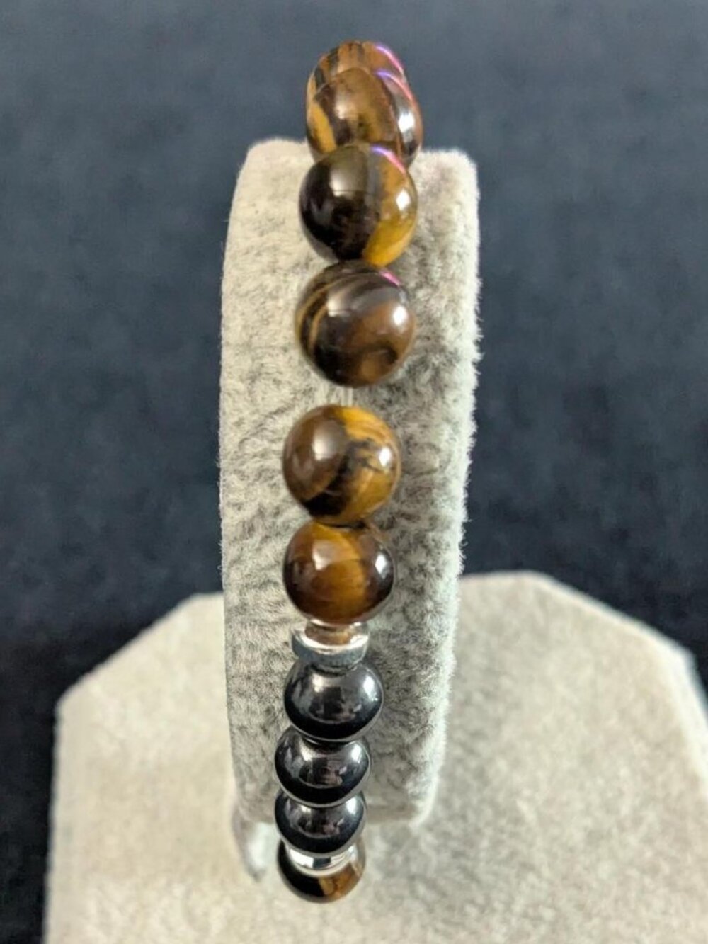 Jexvia Wooden & Black Stretch Bracelet